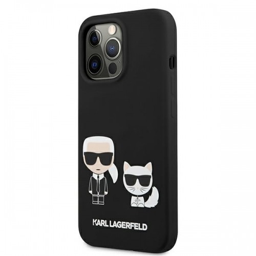 KLHCP13LSSKCK Karl Lagerfeld and Choupette Liquid silikona maciņš for Apple iPhone 13 Pro melns image 2