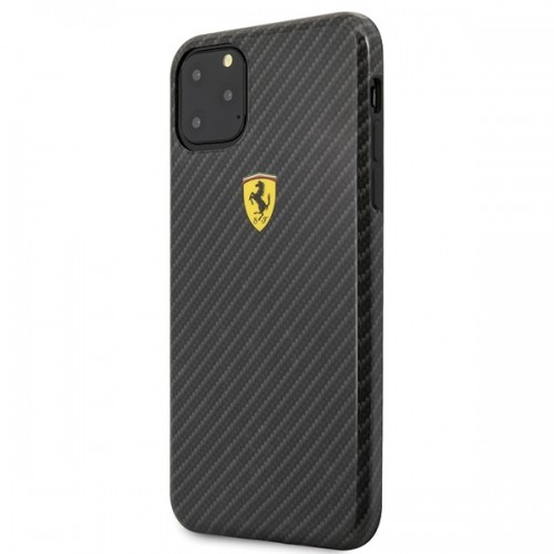 Ferrari Hardcase FESPCHCN65CBBK Izturīgs Silikona Aizsargapvalks Priekš Apple iPhone 11 Pro Max Melns image 2