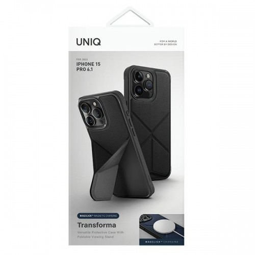 UNIQ etui Transforma iPhone 15 Pro 6.1" Magclick Charging czarny|ebony black image 2