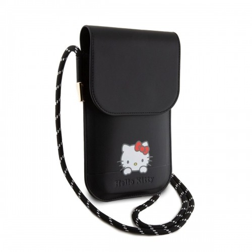 Hello Kitty PU Daydreaming Logo Leather Wallet Phone Bag Black image 2