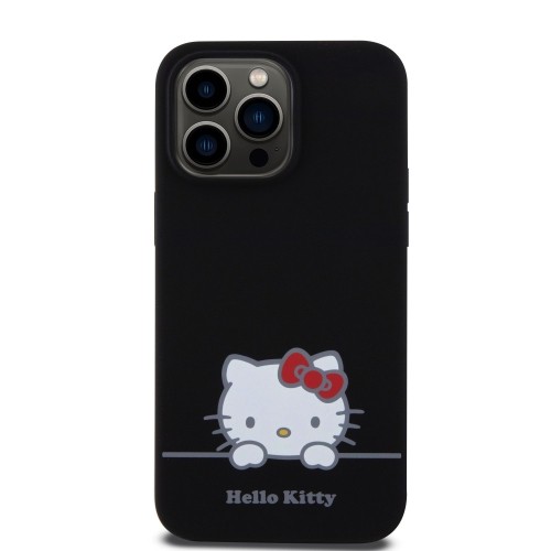 Hello Kitty Liquid Silicone Daydreaming Logo Case for iPhone 15 Pro Max Black image 2