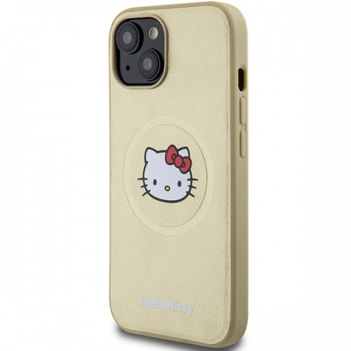 Hello Kitty HKHMP15SPGHCKD iPhone 15 6.1" złoty|gold hardcase Leather Kitty Head MagSafe image 2