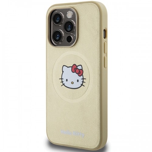 Hello Kitty HKHMP15LPGHCKD iPhone 15 Pro 6.1" złoty|gold hardcase Leather Kitty Head MagSafe image 2