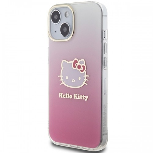 Hello Kitty HKHCP15SHDGKEP iPhone 15 6.1 różowy|pink hardcase IML Gradient Electrop Kitty Head image 2