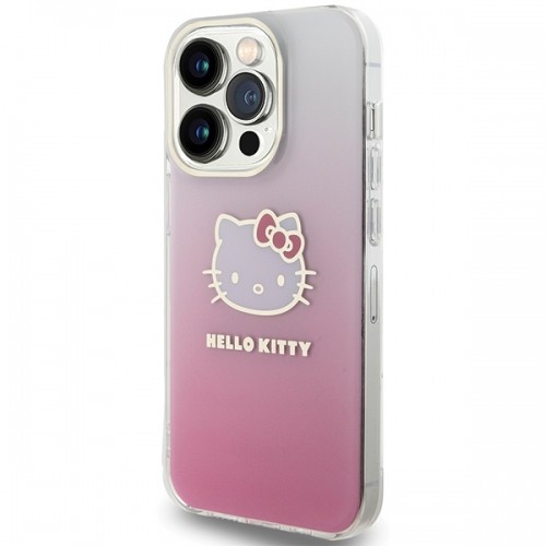 Hello Kitty HKHCP15LHDGKEP iPhone 15 Pro 6.1" różowy|pink hardcase IML Gradient Electrop Kitty Head image 2