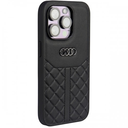 Audi Genuine Leather iPhone 14 Pro 6.1" czarny|black hardcase AU-TPUPCIP14P-Q8|D1-BK image 2