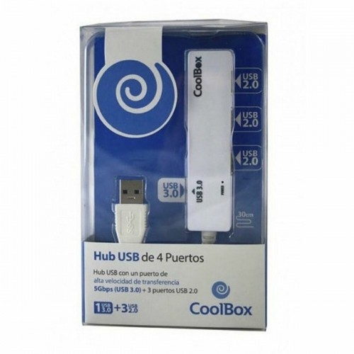 USB-хаб на 3 порта CoolBox COO-H413 Белый Чёрный image 2
