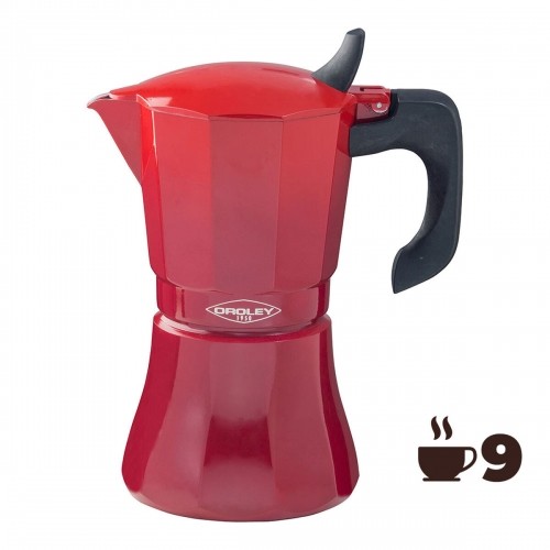 Italian Coffee Pot Oroley Petra 9 Cups Red Aluminium image 2