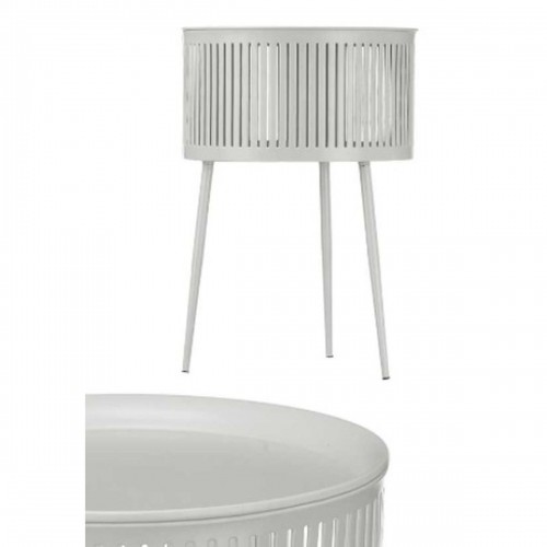 Side table Stripes Grey Golden Metal 40 x 57 x 40 cm image 2