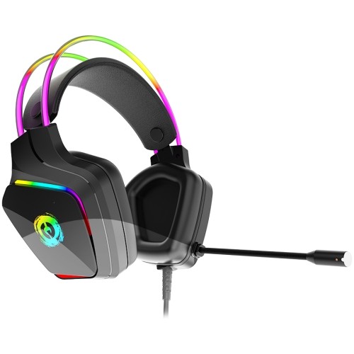 CANYON Darkless GH-9A, RGB gaming headset with Microphone, Microphone frequency response: 20HZ~20KHZ,  ABS+ PU leather, USB*1*3.5MM jack plug, 2.0M PVC cable, weight:280g, black image 2