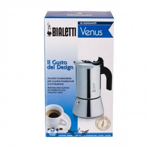 Italian Coffee Pot Bialetti New Venus Silver Wood Stainless steel 240 ml 6 Cups image 2