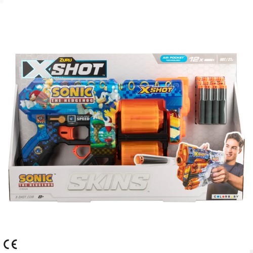 Пистолет с 12 порол. пулями, дальность до 27 метра X-Shot Skins Sonic ZURU 8 g+ CB47133 image 2