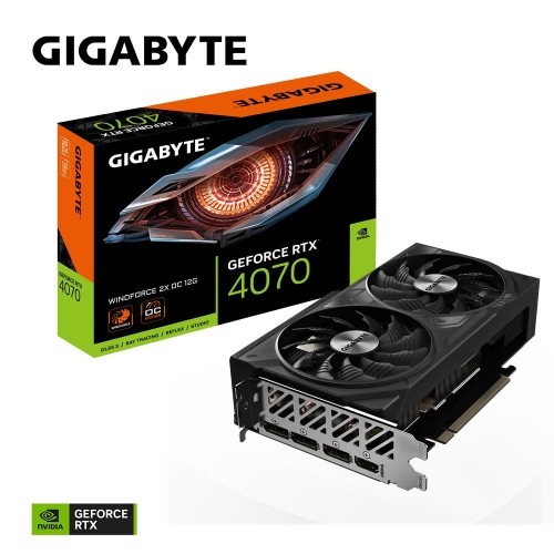 Graphics Card|GIGABYTE|NVIDIA GeForce RTX 4070|12 GB|GDDR6X|192 bit|PCIE 4.0 16x|Dual Slot Fansink|1xHDMI|3xDisplayPort|GV-N4070WF2OC-12GD image 2