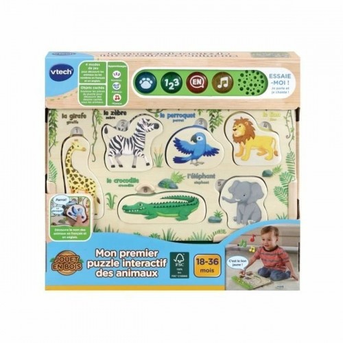 Interactive Toy Vtech Baby Puzzle Wood animals image 2
