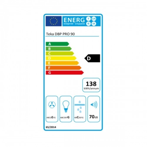 Parastais pārvalks Teka DBP 90PRO INOX 90 cm 613 m3/h 68 dB 236W Melns image 2