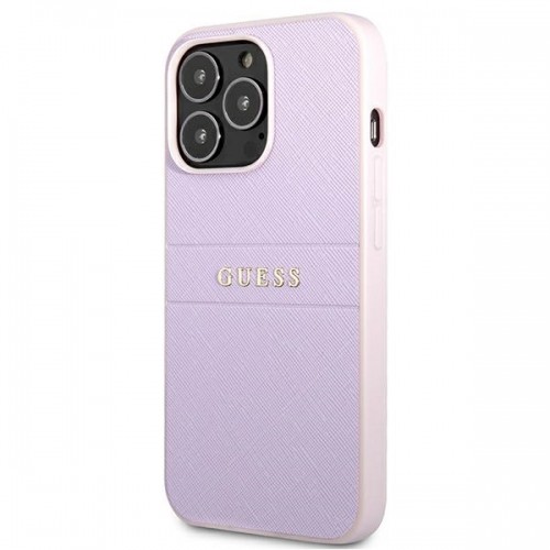 Guess PU Leather Saffiano Case for iPhone 13 Pro Purple image 2