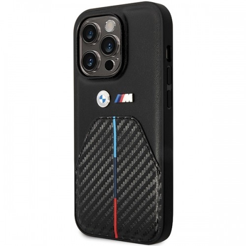 BMW BMHCP14L22NSTB iPhone 14 Pro 6.1" czarny|black Stamped Tricolor Stripe image 2