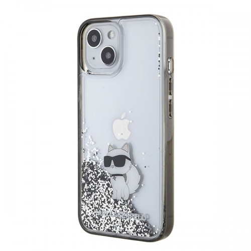 Karl Lagerfeld KLHCP15SLKCNSK iPhone 15 6.1" transparent hardcase Liquid Glitter Choupette image 2