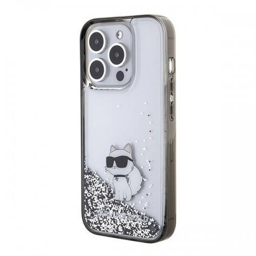 Karl Lagerfeld KLHCP15LLKCNSK iPhone 15 Pro 6.1" transparent hardcase Liquid Glitter Choupette image 2