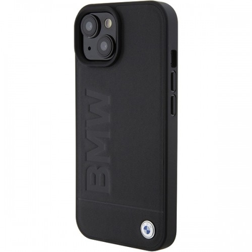 BMW BMHCP15SSLLBK iPhone 15 6.1" czarny|black Leather Hot Stamp image 2
