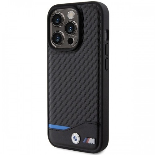 BMW BMHCP15L22NBCK iPhone 15 Pro 6.1" czarny|black Leather Carbon image 2