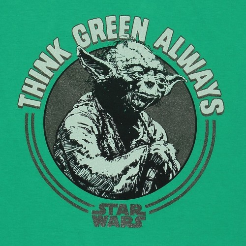 Short Sleeve T-Shirt Star Wars Yoda Think Green Green Unisex image 2