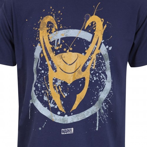 Krekls ar Īsām Piedurknēm Marvel Splatter Logo Zils Unisekss image 2