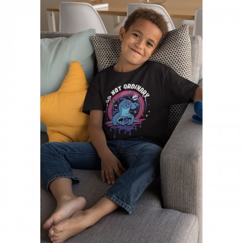 Child's Short Sleeve T-Shirt Stitch So Not Ordinary Black image 2