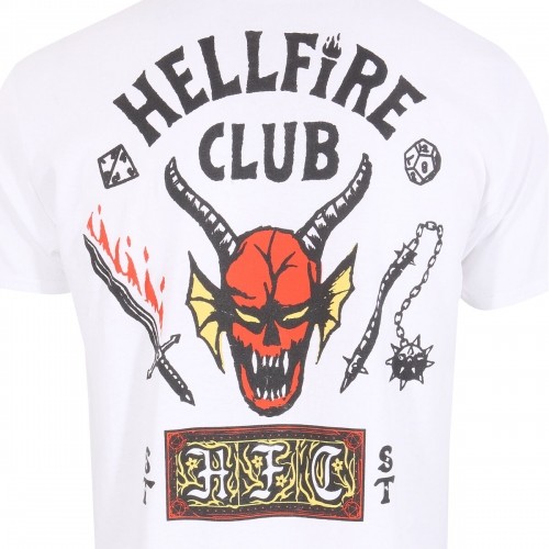 Short Sleeve T-Shirt Stranger Things Helfire Club White Unisex image 2