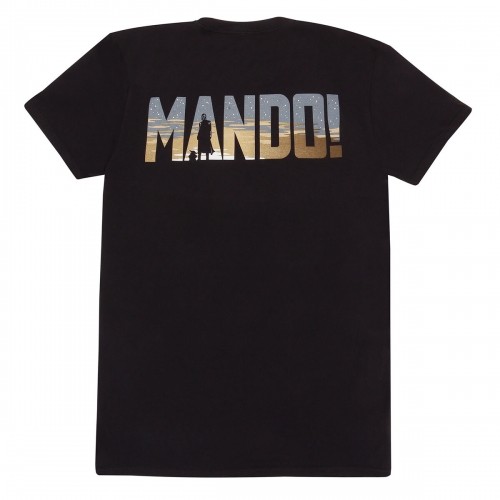 Short Sleeve T-Shirt The Mandalorian Row of Helmets Black Unisex image 2