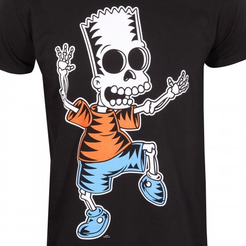 Футболка с коротким рукавом The Simpsons Skeleton Bart Чёрный Унисекс image 2