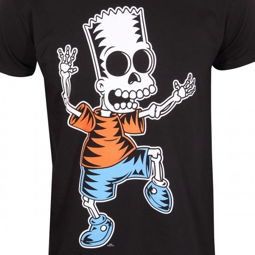 Short Sleeve T-Shirt The Simpsons Skeleton Bart Black Unisex image 2