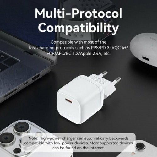 Сетевое зарядное устройство Vention FAKW0-EU 30 W USB-C Зеленый image 2