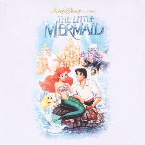 Short Sleeve T-Shirt The Little Mermaid Classic Poster White Unisex image 2