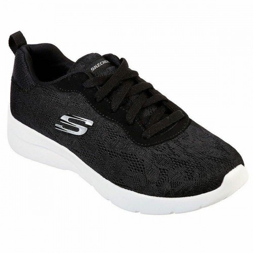 Sports Trainers for Women Skechers Floral Mesh Lace Up Black image 2