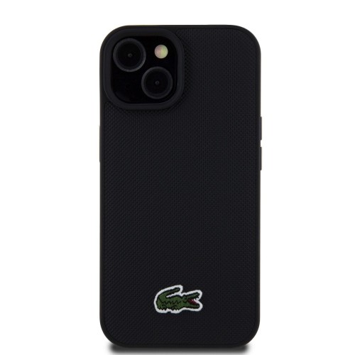 Lacoste Iconic Petit Pique Woven Logo MagSafe Case for iPhone 15 Black image 2