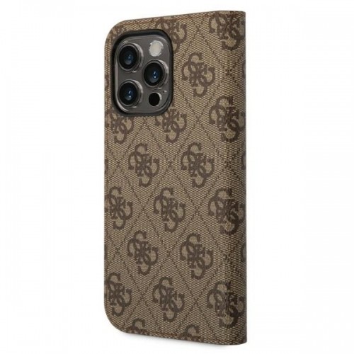 Guess GUBKP14XHG4SHW iPhone 14 Pro Max 6,7" brązowy|brown book 4G Vintage Gold Logo image 2