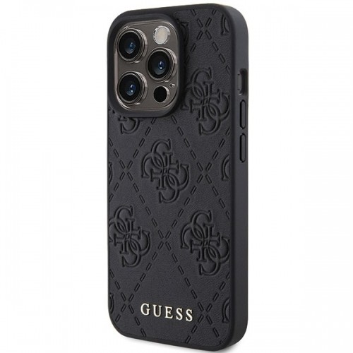 Guess GUHCP15XP4EPMK iPhone 15 Pro Max 6.7" czarny|black hardcase Leather 4G Stamped image 2