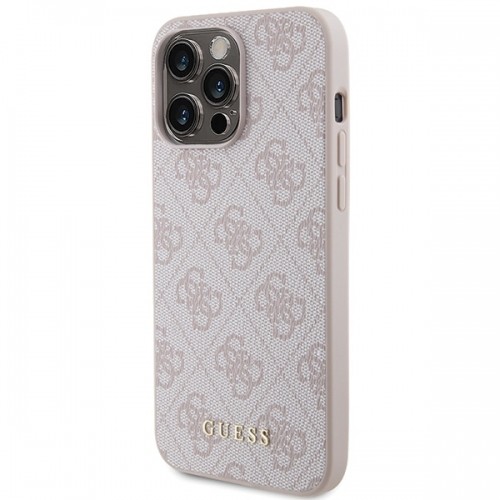 Guess GUHCP15XG4GFPI iPhone 15 Pro Max 6.7" różowy|pink hard case 4G Metal Gold Logo image 2