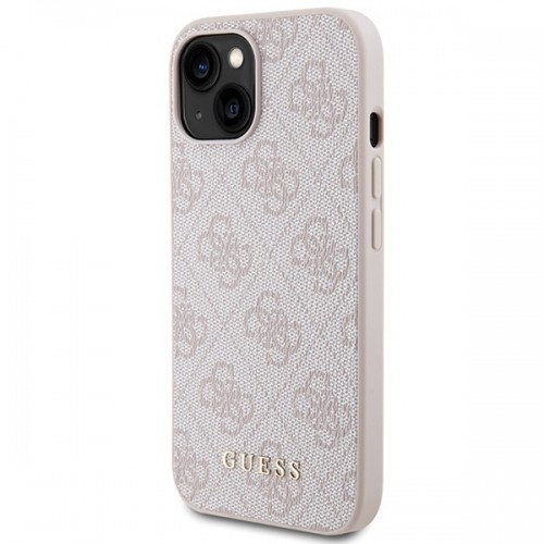 Guess GUHCP15SG4GFPI iPhone 15 6.1" różowy|pink hard case 4G Metal Gold Logo image 2