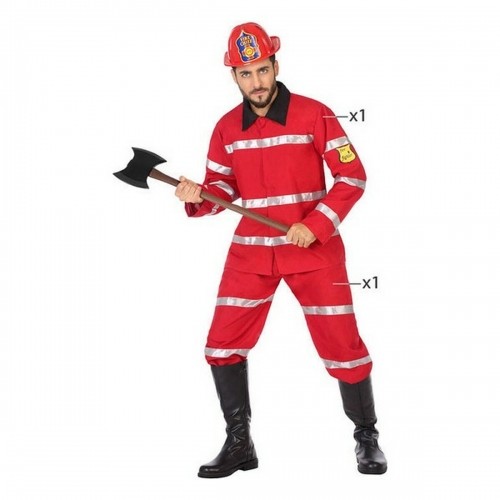 Costume for Adults Red Fireman (2 Pieces) image 2