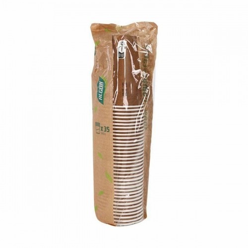 Set of glasses Algon Disposable Cardboard kraft paper 10 Pieces 350 ml (20 Units) image 2