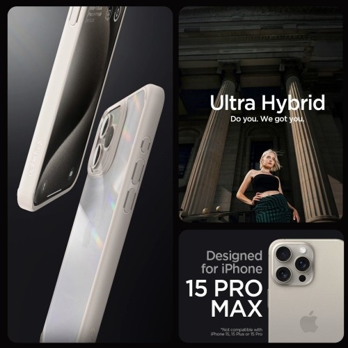 OEM Case SPIGEN Ultra Hybrid  ACS07209 for Iphone 15 Pro Max - Natural Titanum image 2