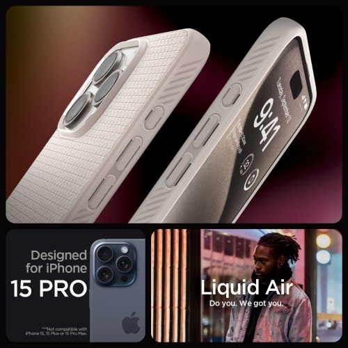 OEM Case SPIGEN Liquid Air ACS07217 for Iphone 15 Pro - Natural Titanum image 2