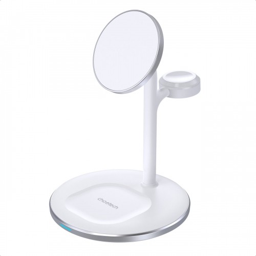 Choetech T585-F Mag Leap Duo 3-in-1 Magnetic Wireless Charging Stand White image 2