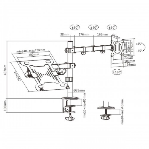 Screen Table Support GEMBIRD MA-DA-03 17" 32" image 2