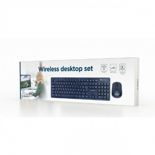 Клавиатура и мышь GEMBIRD KBS-WCH-03 Qwerty UK Чёрный Монохромный QWERTY Qwerty US image 2