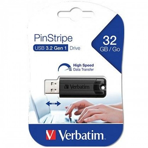 USB Zibatmiņa Verbatim Pinstripe Melns 32 GB image 2