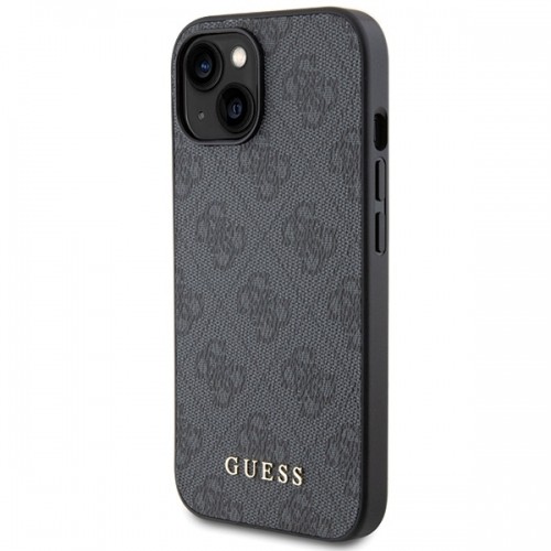 Guess GUHCP15MG4GFGR iPhone 15 Plus 6.7" szary|grey hard case 4G Metal Gold Logo image 2