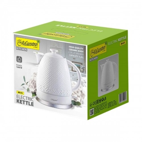 Water Kettle and Electric Teakettle Feel Maestro MR-073 White Ceramic 1200 W 1,5 L image 2